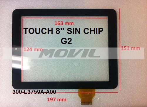 Touch tactil para tablet flex 8 inch SIN CHIP G2 300-L3759-A00